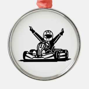 Ornement Métallique Gagnant de kart