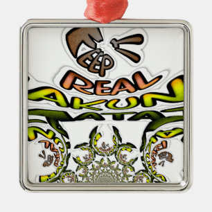 Ornement Métallique Gardez-le réel : Art Kaleidoscope Impression/Graph