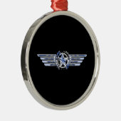 Ornement Métallique Général Air Pilot Chrome Comme Star Wings Black (Droite)