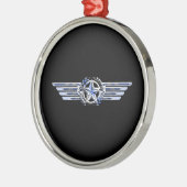 Ornement Métallique Général Air Pilot Chrome Comme Star Wings Black (Gauche)