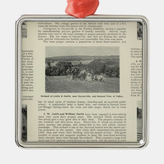 Ornement Métallique Geyserville, la Californie (Devant)