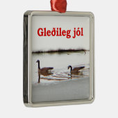 Ornement Métallique Gleðileg jól - Honkers - Oies du Canada (Droite)