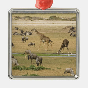 Ornement Métallique Gnous, Zèbres et Girafes