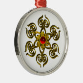 Ornement Métallique GOLDEN ROSE RUBY, blanc (Droite)