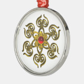 Ornement Métallique GOLDEN ROSE RUBY, blanc (Gauche)