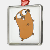 Ornement Métallique Gopher personnalisable mignon (Gauche)