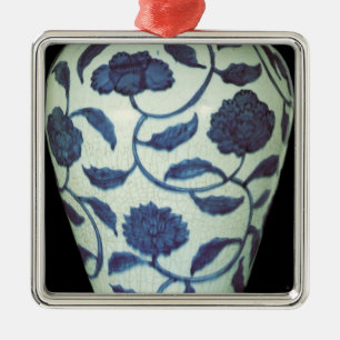 Ornement Métallique Grand vase bleu et blanc, période de Jaijing