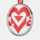 Ornement Métallique Graphique d'amour cool, Rouge (Gauche)