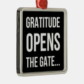 Ornement Métallique Gratitude ouvre la citation inspirante Gate (Droite)