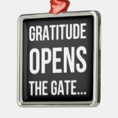 Ornement Métallique Gratitude ouvre la citation inspirante Gate (Gauche)
