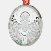 Ornement Métallique Gris Kaleidoscope Art (Gauche)