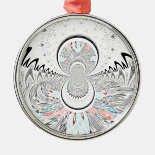 Ornement Métallique Gris Kaleidoscope Art