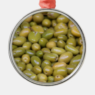 Ornement Métallique Gros plan sur des olives vertes
