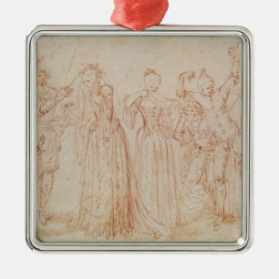 Ornement Métallique Groupe d'acteurs comiques et tragiques