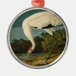 Ornement Métallique Grue blanche Audubon Peinture d'oiseaux