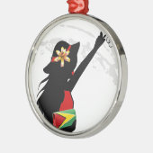 Ornement Métallique Guyana Girl Christmas Ornament (Gauche)