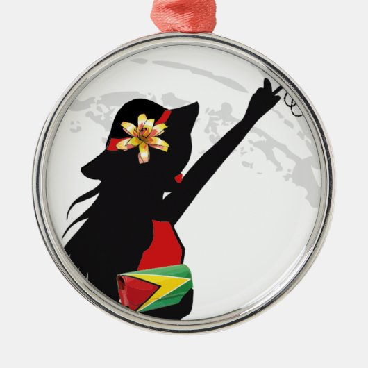 Ornement Métallique Guyana Girl Christmas Ornament (Devant)