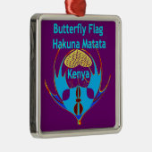 Ornement Métallique "Hakuna Matata Kenya" Papillon Art Imprimer/Graphi (Droite)