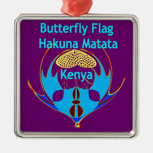 Ornement Métallique "Hakuna Matata Kenya" Papillon Art Imprimer/Graphi (Devant)