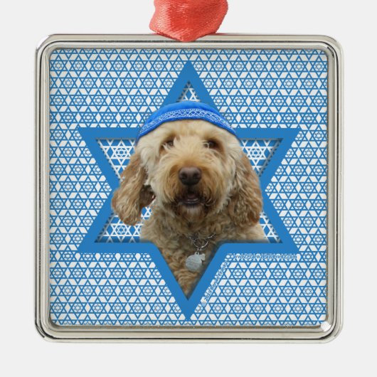 Ornement Métallique Hanoukka Star of David - GoldenDoodle (Devant)