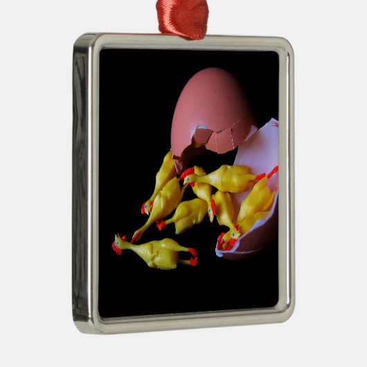 Ornement Métallique Hatchling en caoutchouc de poulet (Droite)