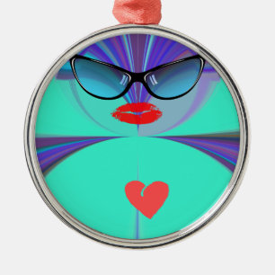 Ornement Métallique Heart Selfie