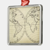 Ornement Métallique Hémisphère de double d'ensemble du monde (Gauche)