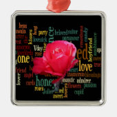 Ornement Métallique Heureuse Sainte-Valentin Aux Roses Rouges Élégante (Devant)