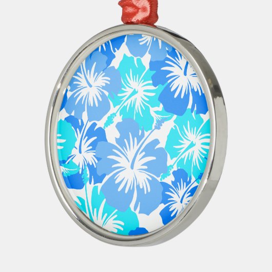 Ornement Métallique Hibiscus Hawaiian Floral Aloha Chemise Imprimer (Gauche)