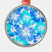 Ornement Métallique Hibiscus Hawaiian Floral Aloha Chemise Imprimer (Devant)