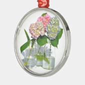 Ornement Métallique Hortensias et pot Mason (Gauche)