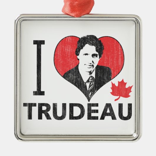 Ornement Métallique I Heart Trudeau (Devant)