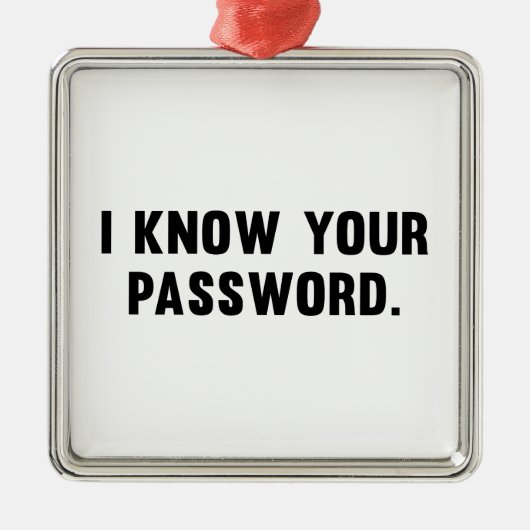 Ornement Métallique I Know your Password (Devant)