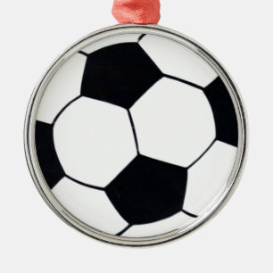 Ornement Métallique I Love Football (Soccer) Coeur du jeu : I Love