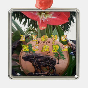 Ornement Métallique I Love kenya Hakuna Matata cadeaux