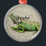 Ornement Métallique Iguane vert d'Aruba<br><div class="desc">Iguane vert dans Aruba.</div>