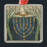 Ornement Métallique Illumination d'un menorah, de<br><div class="desc">Illumination d'un menorah, de la bible juive de Cervera, 1299 % pipe% par emplacement d'art de Joseph Asarfati | : Instituto DA Biblioteca Nacional, nombre de collection d'image de l'artiste français | de Lisbonne, Portugal | : XIR161985</div>