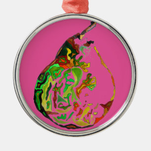 Ornement Métallique Illustration de l'aquarelle pop art aux fruits à p