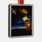 Ornement Métallique Illustration des satellites à l'horizon terrestre (Droite)