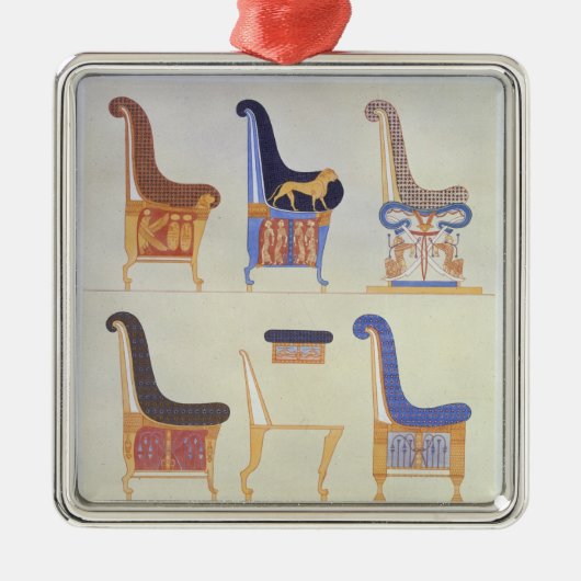 Ornement Métallique Illustrations de divers sièges et armchai peints (Devant)