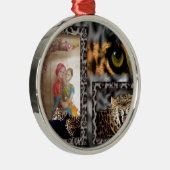 Ornement Métallique Impression Tiger & Couple Art (Droite)