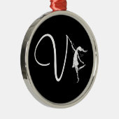 Ornement Métallique Initiale de fée d'art : V (Droite)