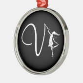 Ornement Métallique Initiale de fée d'art : V (Gauche)