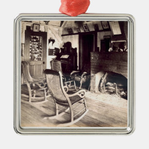 Ornement Métallique Intérieur d'une cabane en bois américaine, c.188