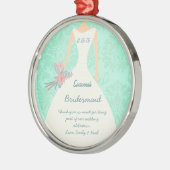 Ornement Métallique Invitation de Mint Mariage damassé moderne (Gauche)