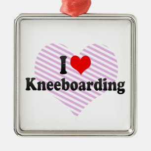 Ornement Métallique J'aime Kneeboarding
