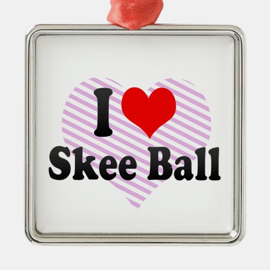Ornement Métallique J'aime la boule de Skee (Devant)