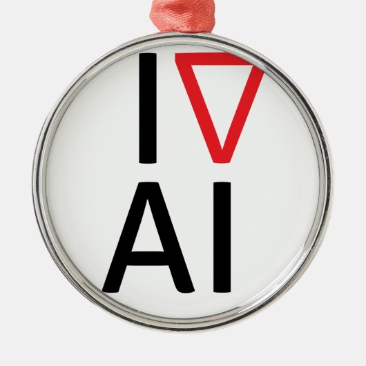 Ornement Métallique J'aime l'intelligence artificielle (Devant)