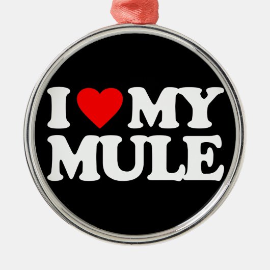 ORNEMENT MÉTALLIQUE J'AIME MA MULE (Devant)
