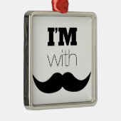 Ornement Métallique Je suis avec Moustache (Droite)